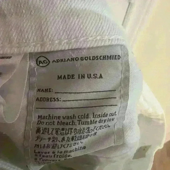 AG Adriano Goldschmied White “The Silt” Cigarette Leg Denim Jeans- size 27R EUC - Picture 6 of 6